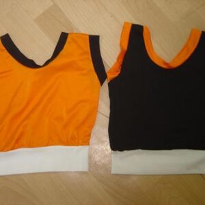 טופ שחור כתום לבן