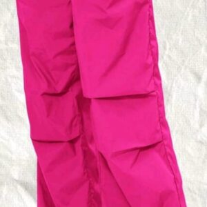 מכנס היפ הופ ורוד בזוקה עם גומי במותן